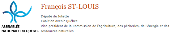 Assemblée Nationale du Québec - François St-Louis - Commanditaire du Club de Vélo du Grand Joliette